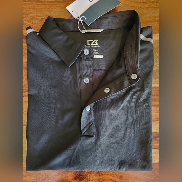 Cutter & Buck Black Performance DryTec 50+UPF Polo Shirt - Picture 3 of 6
